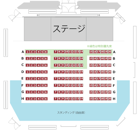 東京アイドル劇場アドバンス座席